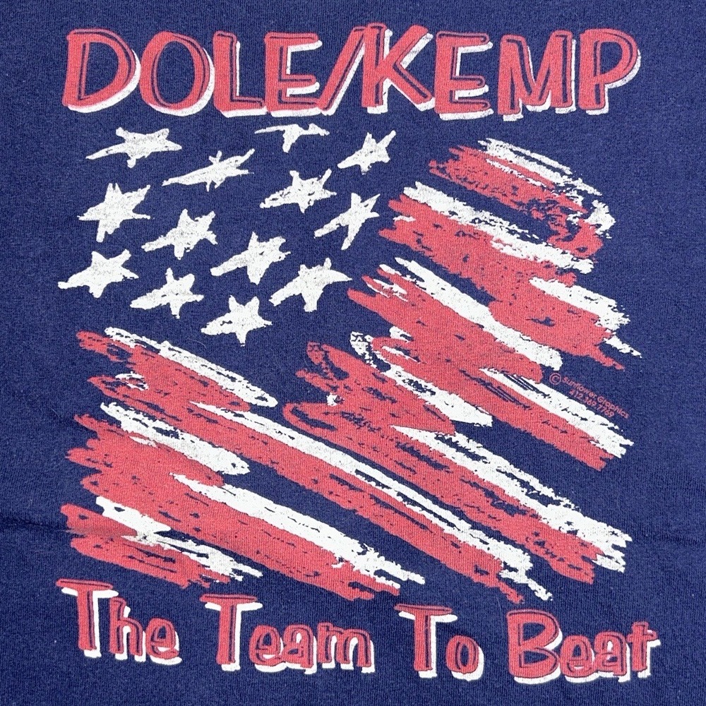 Dole Kemp Politcal Campaign Republican Single Stitch T-Shirt Size Large Vtg 1996